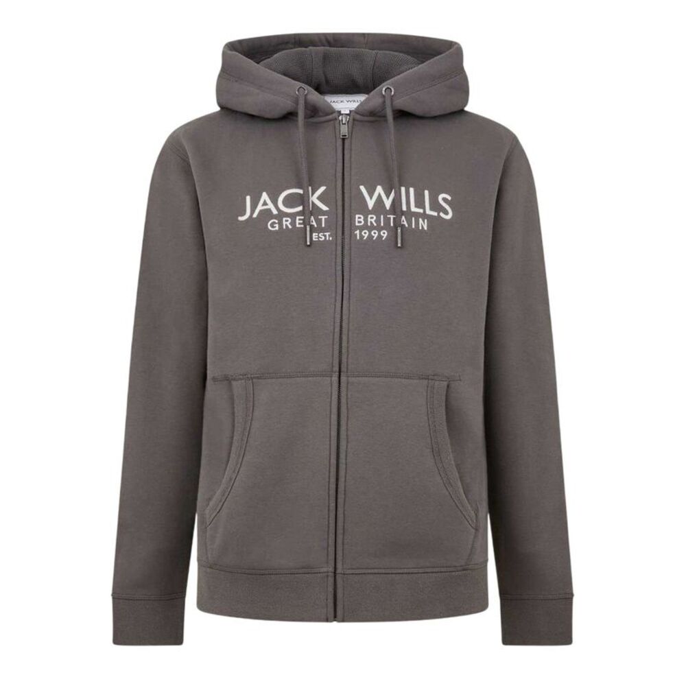 Jack Wills Mens Pinebrook Graphic Full Zip Hoodie / Fawn